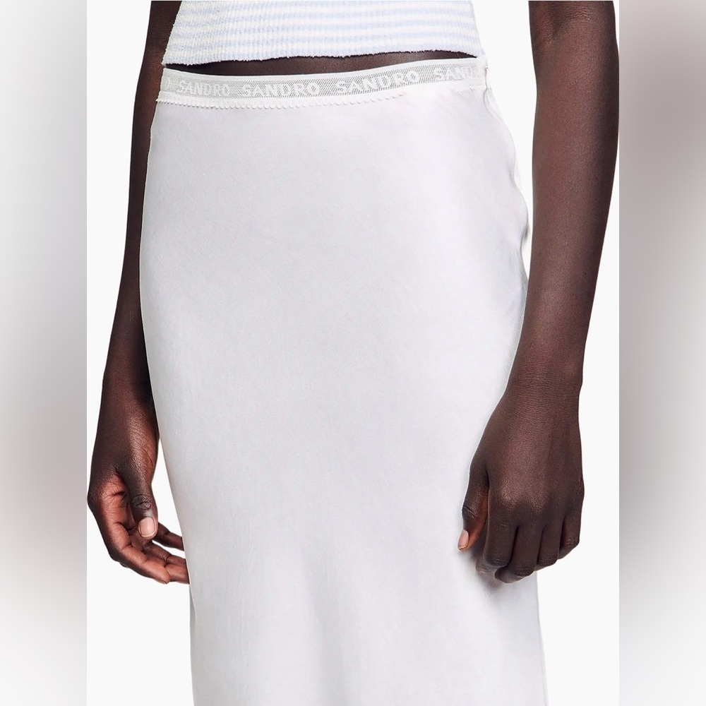 Sandro Maxi Satin-Effect Skirt